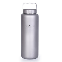Boundless Voyage Titanium Water Bottle 1050ml/35.5 oz with Handle Outdoor Leak-Proof Wide Mouth Sport Drinking Bottle Camping Tea Coffee Canteen Kettle for Hiking Climbing Running Ti3006D