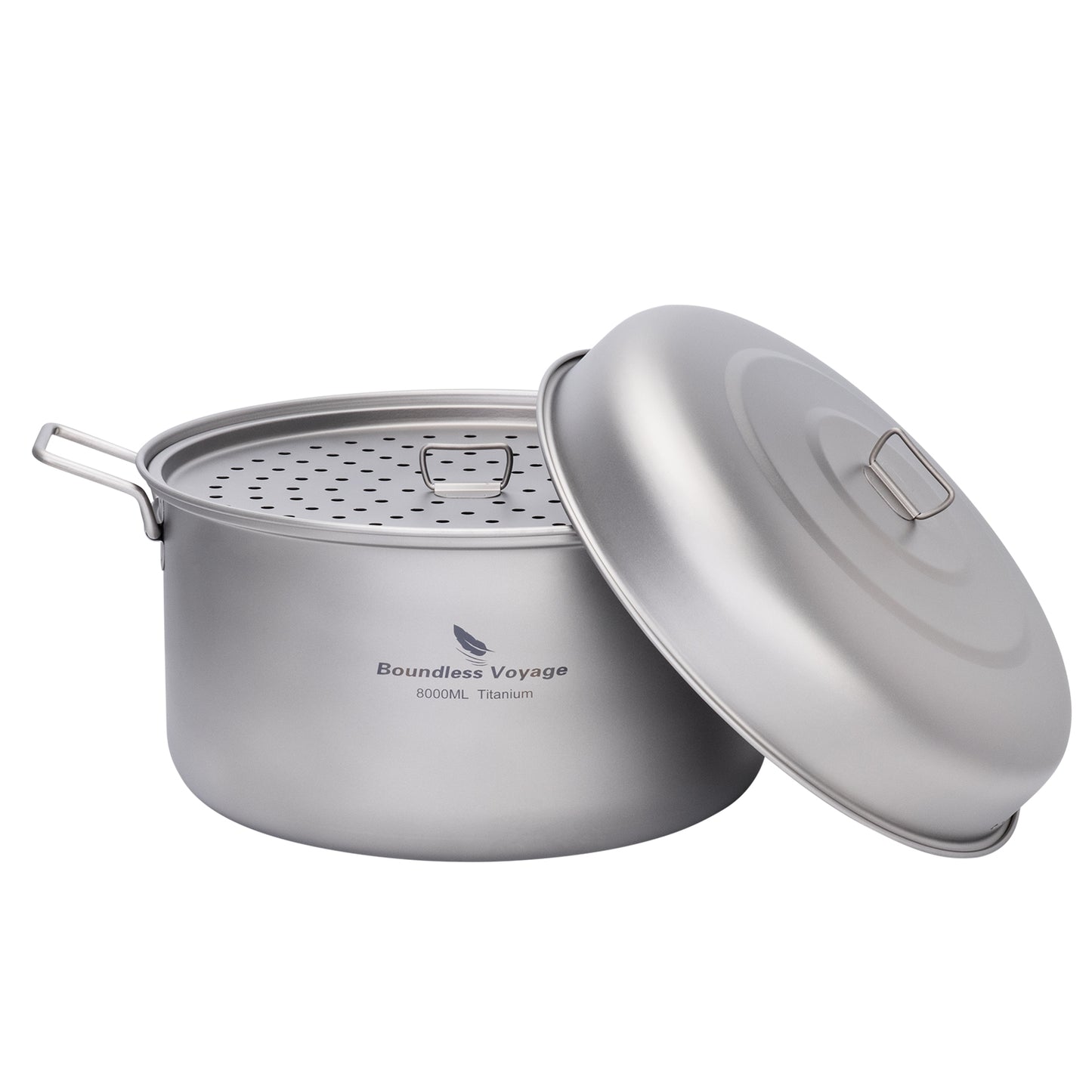 Boundless Voyage Titanium Steamer & Soup Hanging Pot, Lightweight Portable Cookware Kit for Outdoor Camping Hiking Picnic Travel & Household Kitchen Ti2115C