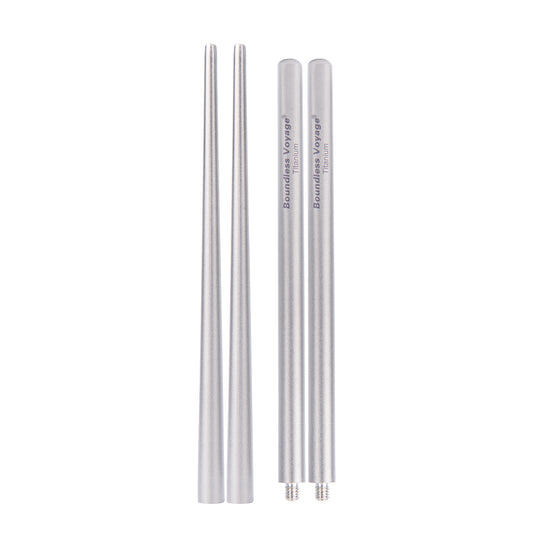 Boundless Voyage Pure Titanium Telescopic Foldable Chopsticks | Ultralight Portable Reusable Cutlery for Camping Hiking Travel Picnic Ti1007T