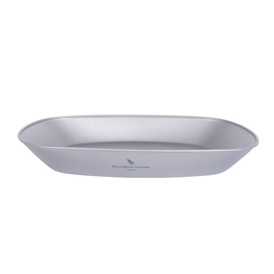 Boundless Voyage Ultralight Pure Titanium Plate, Portable Outdoor Camping Dish with Mesh Carry Bag for Hiking Backpacking Picnic Daily‑Use Tableware Ti1114T
