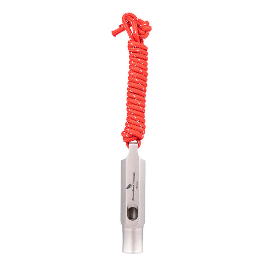 Boundless Voyage Titanpfeife Notfall-Überlebenspfeife mit Lanyard laut für Outdoor Camping Wandern Trainer Training Sport Schlüsselanhängerpfeife Ti9015O