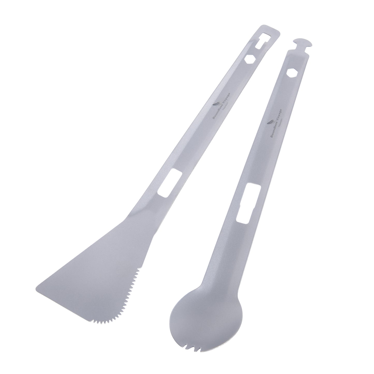 Boundless Voyage Titanium Alloy 4-in-1 Multi Utensil, Integrated Tong Spork Shovel Spatula, Lightweight Portable Cookware for Camping Backpacking Travel Outdoor Cooking Ti1080T