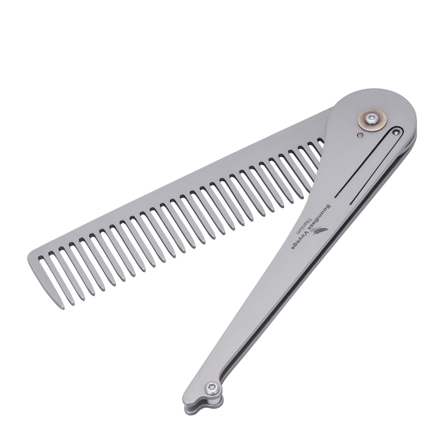 Boundless Voyage Titanium Foldable Comb, Ultralight Compact Folding Pocket Hair Comb for Outdoor Camping, Travel, Hiking and Daily‑Carry Ti9011A