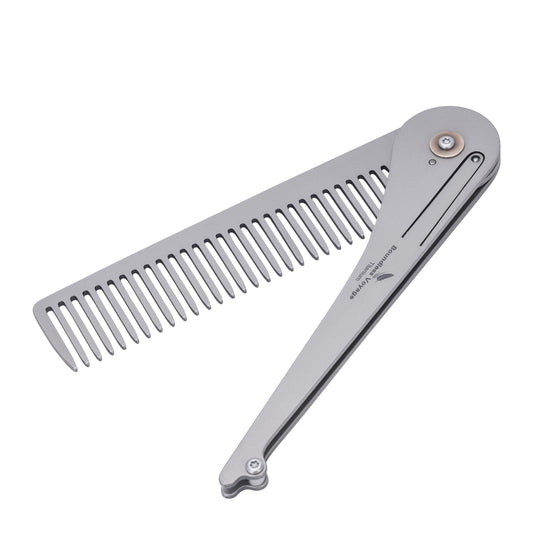 Boundless Voyage Titanium Foldable Comb, Ultralight Compact Folding Pocket Hair Comb for Outdoor Camping, Travel, Hiking and Daily‑Carry Ti9011A