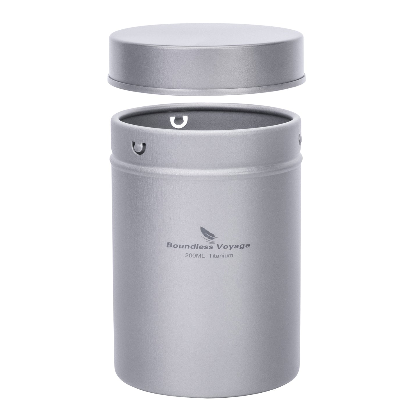 Boundless Voyage Titanium Round Tea Caddy Canister, Ultralight Portable Mini Food Storage Container for Loose Tea, Coffee Beans, Spices, Sugar & Dry Kitchen Ingredients Ti3212D