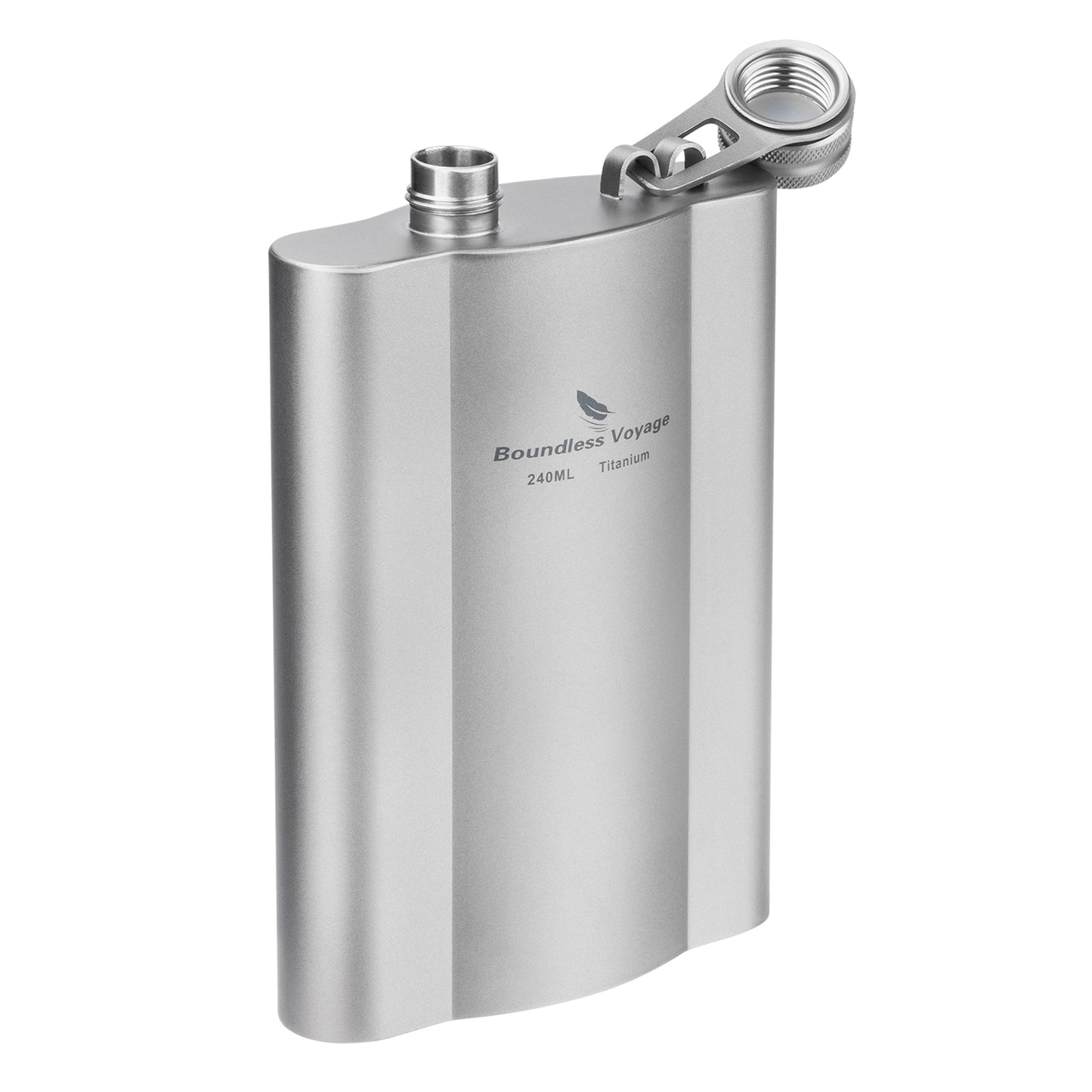 Boundless Voyage Titanium Hip Flask 180ml / 240ml Rust-Free Ultralight Small Liquor Flask Bottle for Whiskey Vodka Wine Outdoor Portable Travel Outdoor Ti3071D / Ti3072D/ Ti3073D