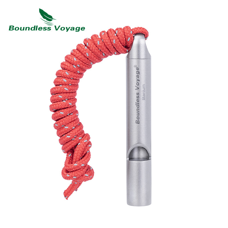 Boundless Voyage Titanium Whistle Emergency Survival Safety Whistles with Lanyard Loud 9014O