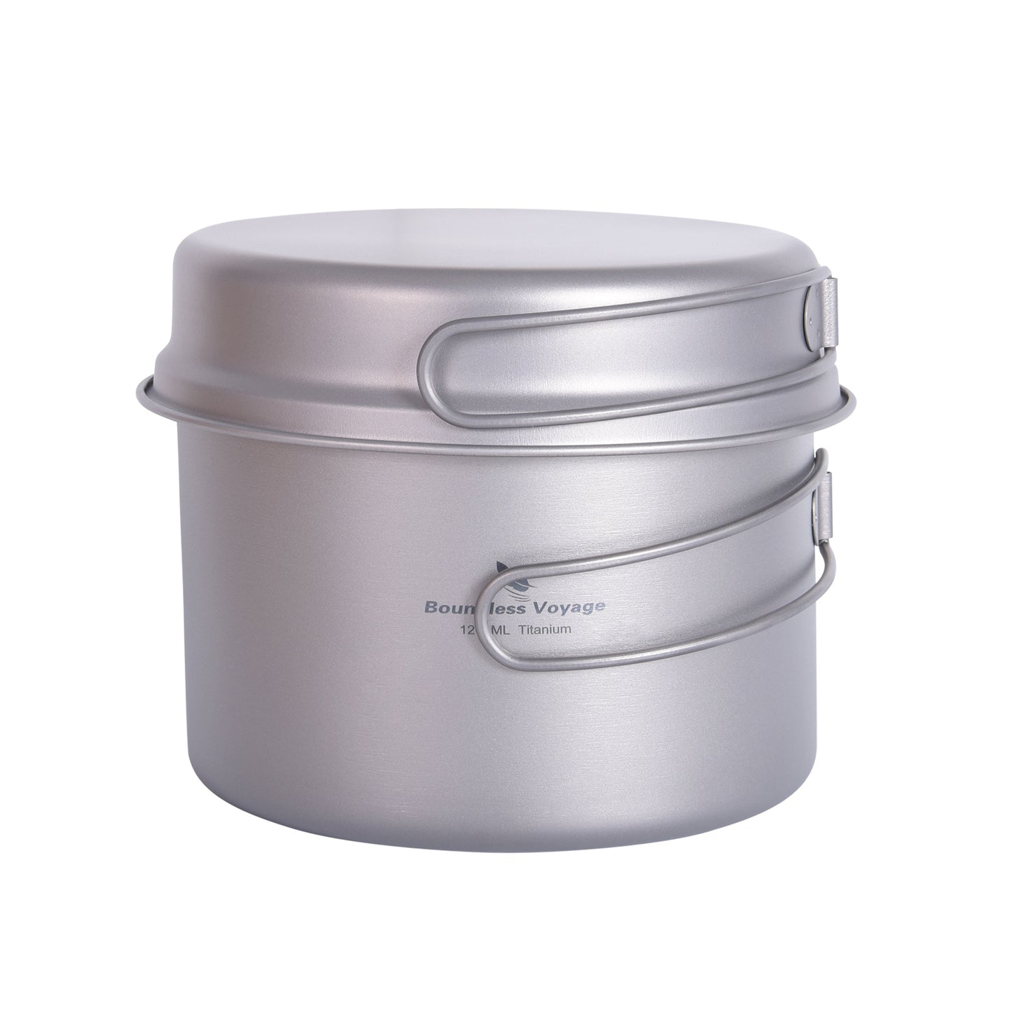 Boundless Voyage Outdoor Titanium Pot with Pan Set, Collapsible Folding Handle Portable Cookware for Camping Hiking Backpacking Cooking Ti2110C