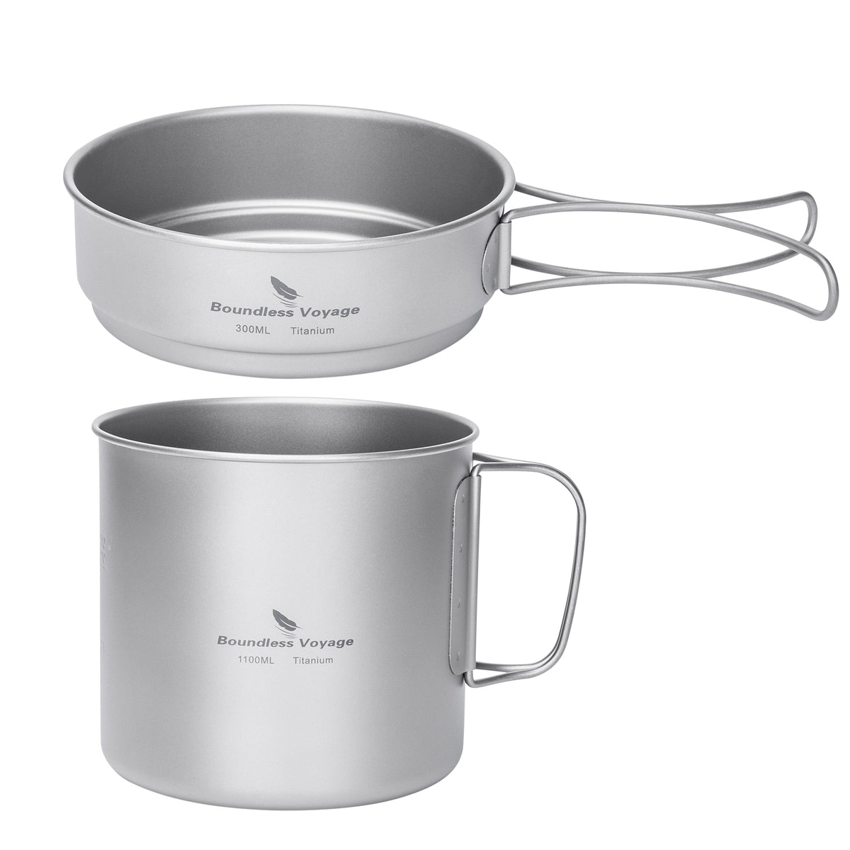 Boundless Voyage Ti2053C titanium pot and pan set 