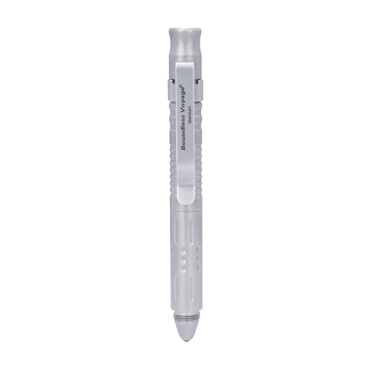 Boundless Voyage Titan-Multifunktionsstift 3-in-1 Outdoor-Pfeife + Auto-Notfallhammer + Überlebens-Selbstverteidigungswerkzeug Ti9025O