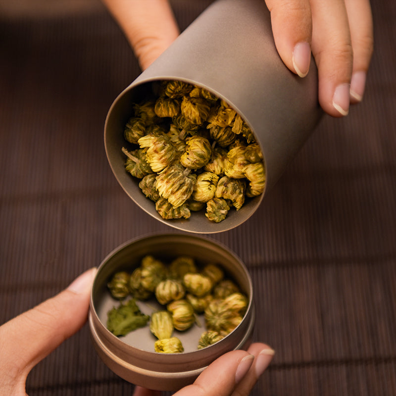 Boundless Voyage Titanium Tea Caddy Canister, Ultralight Portable Food Storage Container, Multi-Purpose Jar for Loose Tea, Coffee Beans, Spices, Nuts & Sugar, for Kitchen, Camping, Travel & Daily Use Ti3208D-Ti3210D
