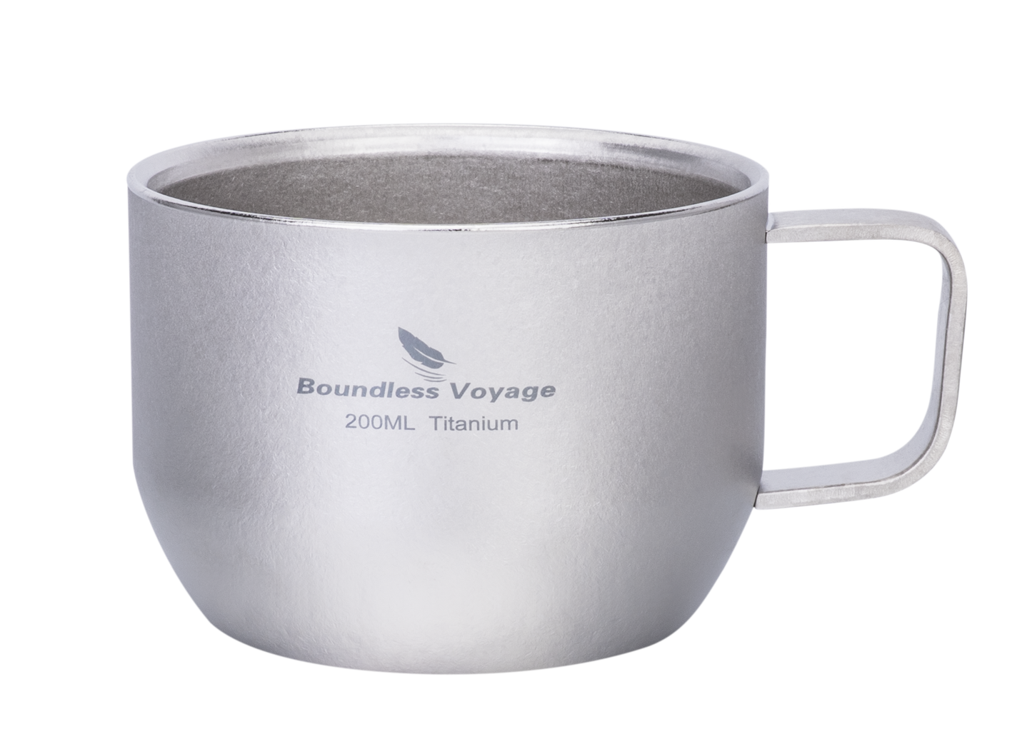 Boundless Voyage 200ml Double Wall Pure Titanium Mug | Ultralight Portable Coffee & Tea Cup for Camping, Travel & Outdoor Picnic Ti3086D