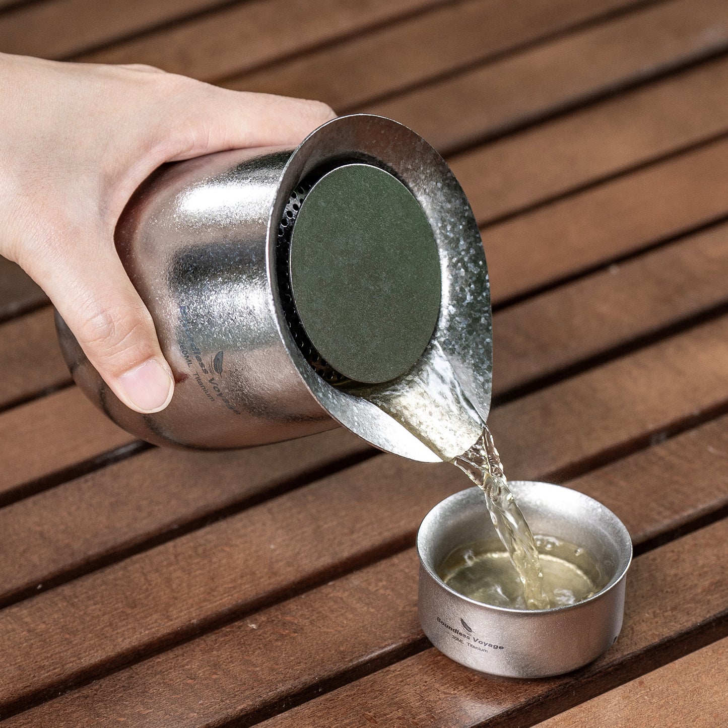 Boundless Voyage Titanium Double-Wall Egg-Shaped Cup 260ml Tea Coffee Mug for Camping Travel Home Ti3084D/Ti3084A