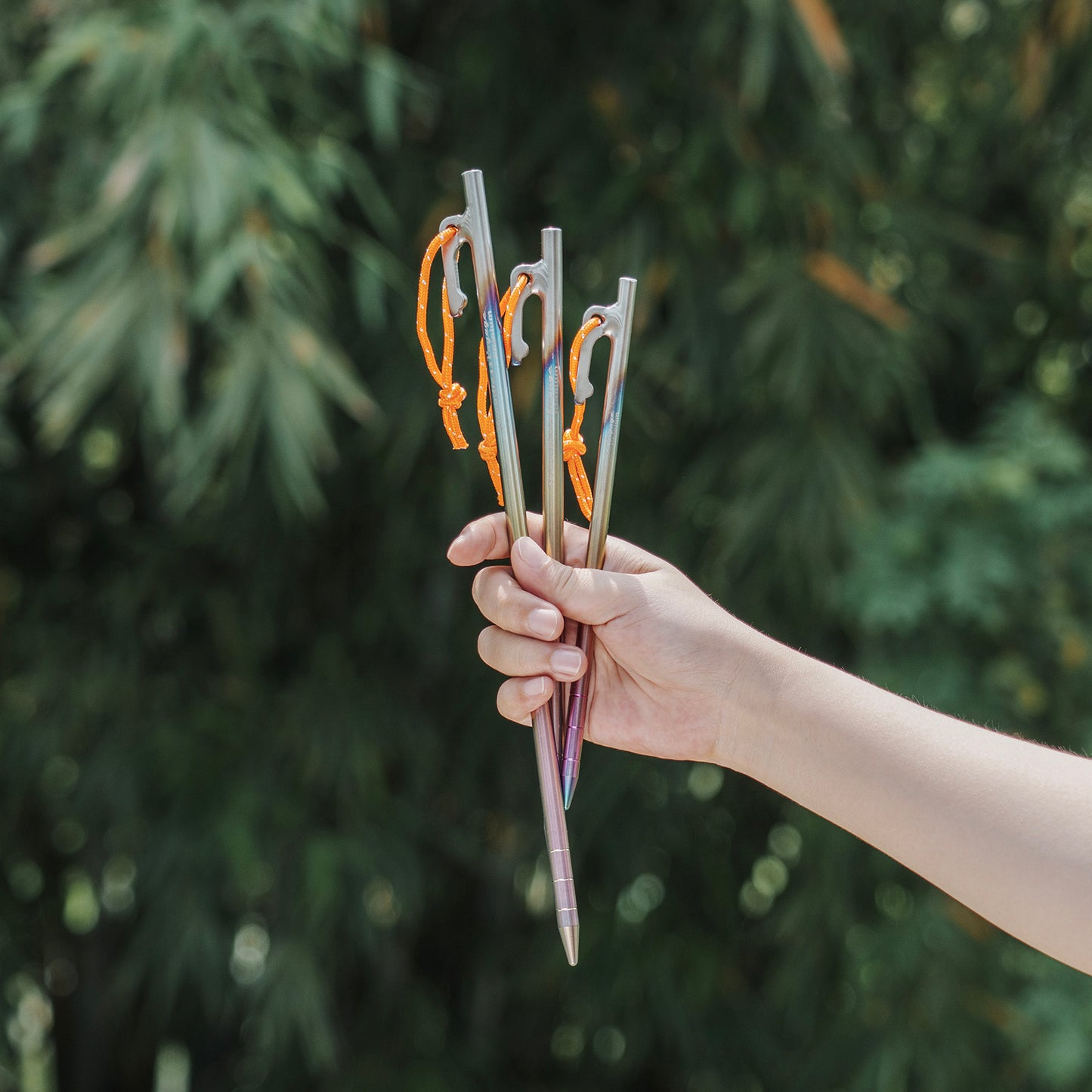 Boundless Voyage Pure Titanium Alloy Tent Stakes 6Pcs | Multi-Size Portable Tent Peg Nails, 20cm/24cm/30cm/35cm/40cm Heavy Duty Outdoor Accessories for Camping, Picnic, Hiking & Backpacking Ti4013P