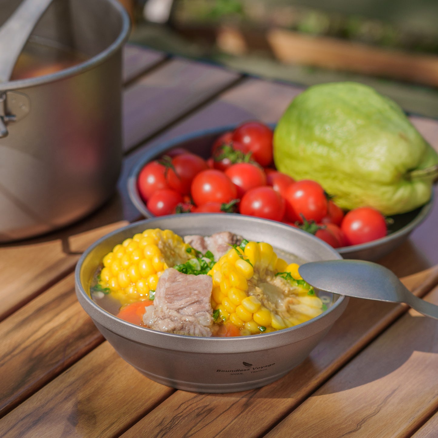 Boundless Voyage 300ml Titanium Double-Wall Bowl, Ultralight Camping Bowl for Hiking Outdoor Home Ti1082T