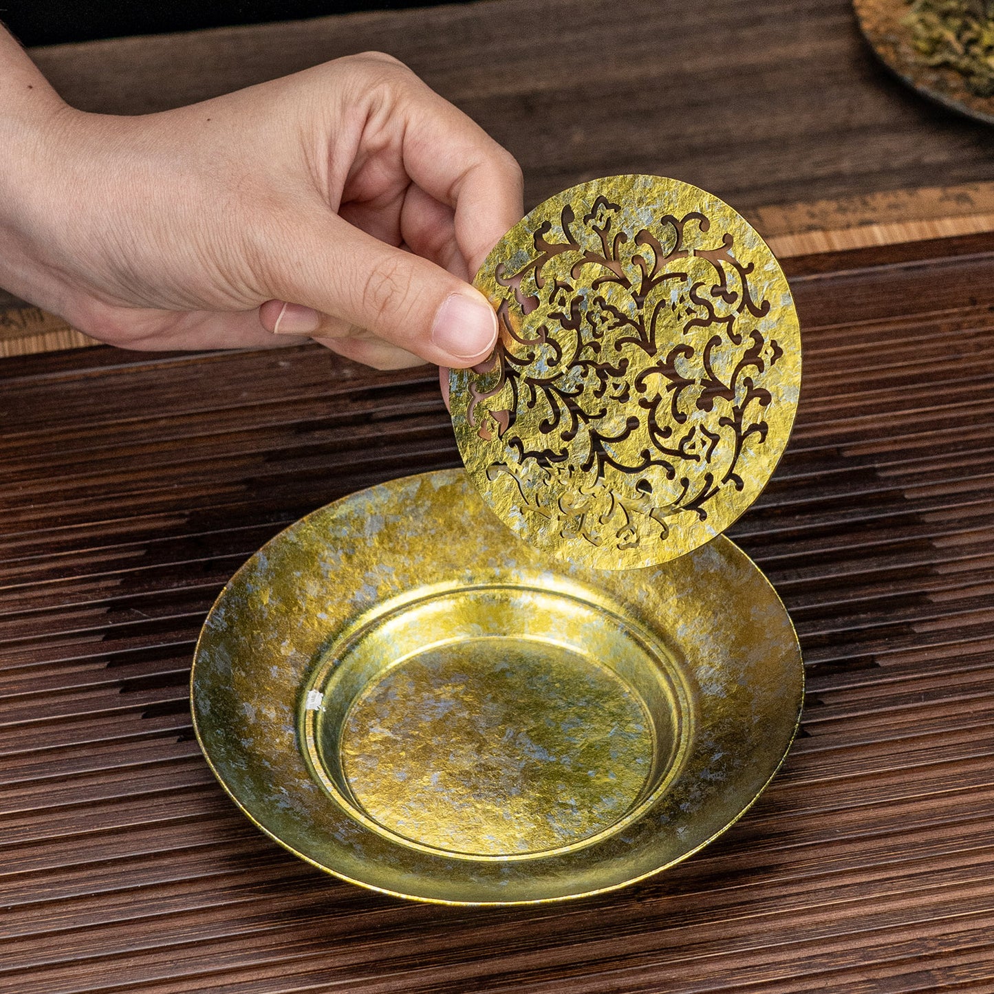 Boundless Voyage Titanium Tea Tray, Hollow Out Detachable Heat Insulation Anti-scald, Multipurpose Water Storage Drain Tray for Kung Fu Tea Home Kitchen Office Camping Ti3201D