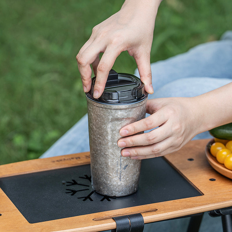 Boundless Voyage Titanium Thermos Bottle with Lid Double-Walled Insulated Water Mug 500ml Ti3235A