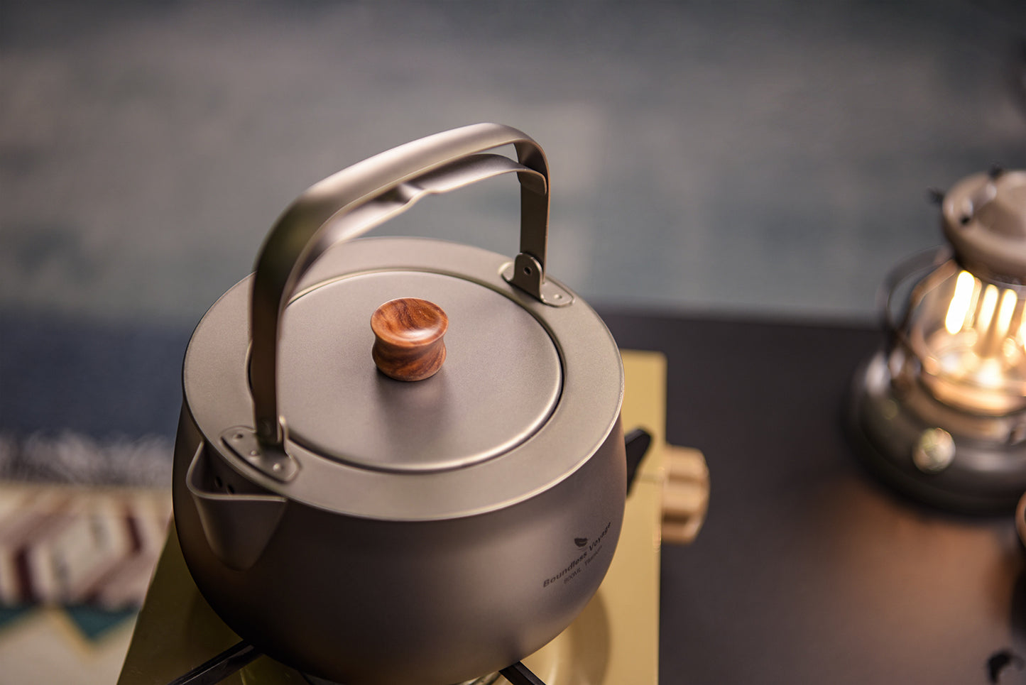 Boundless Voyage 800ml Pure Titanium Camping Kettle | Durable Lightweight Teapot with Foldable Handle for Backpacking, Hiking, Coffee and Tea Ti3131D