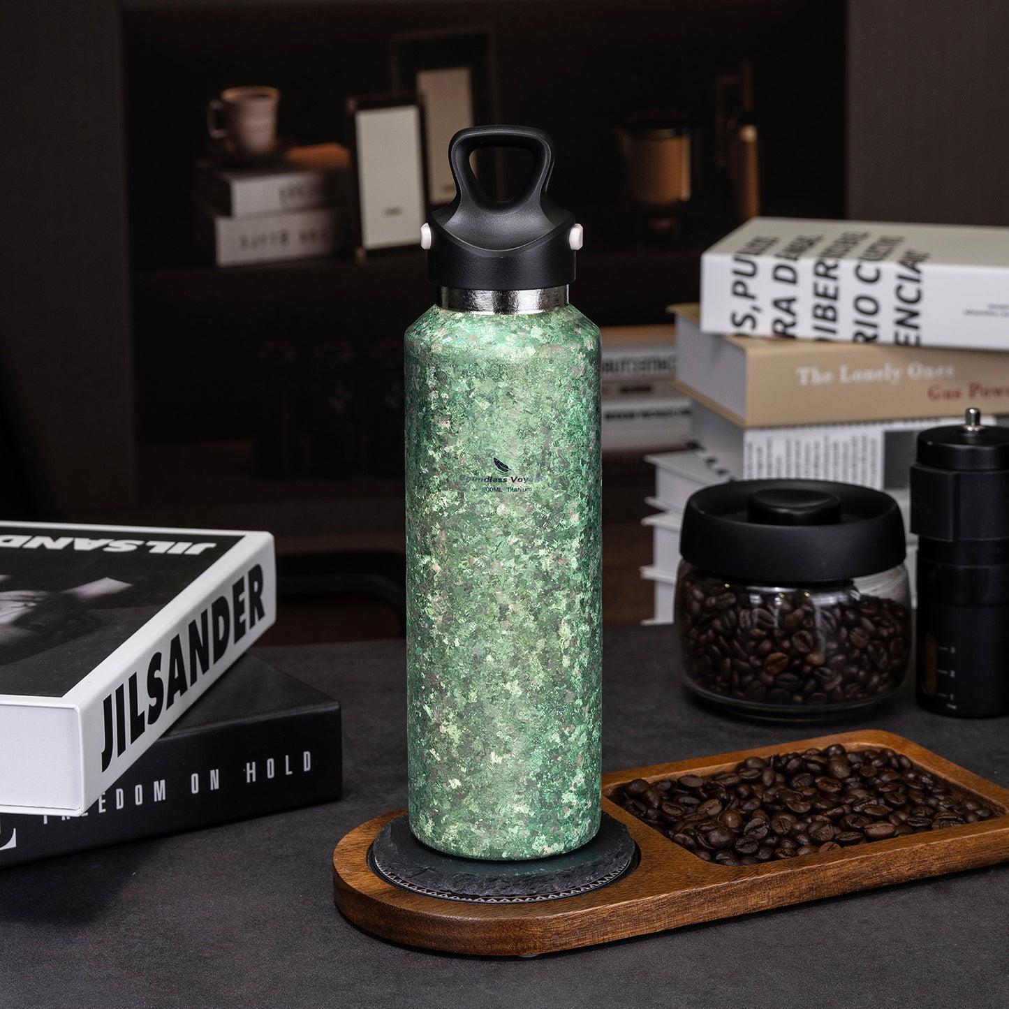 Boundless Voyage Titanium Thermos Vacuum Water Bottle Double-Walled Lightweight Leak-Proof Sport Bottle for Travel Outdoor Office