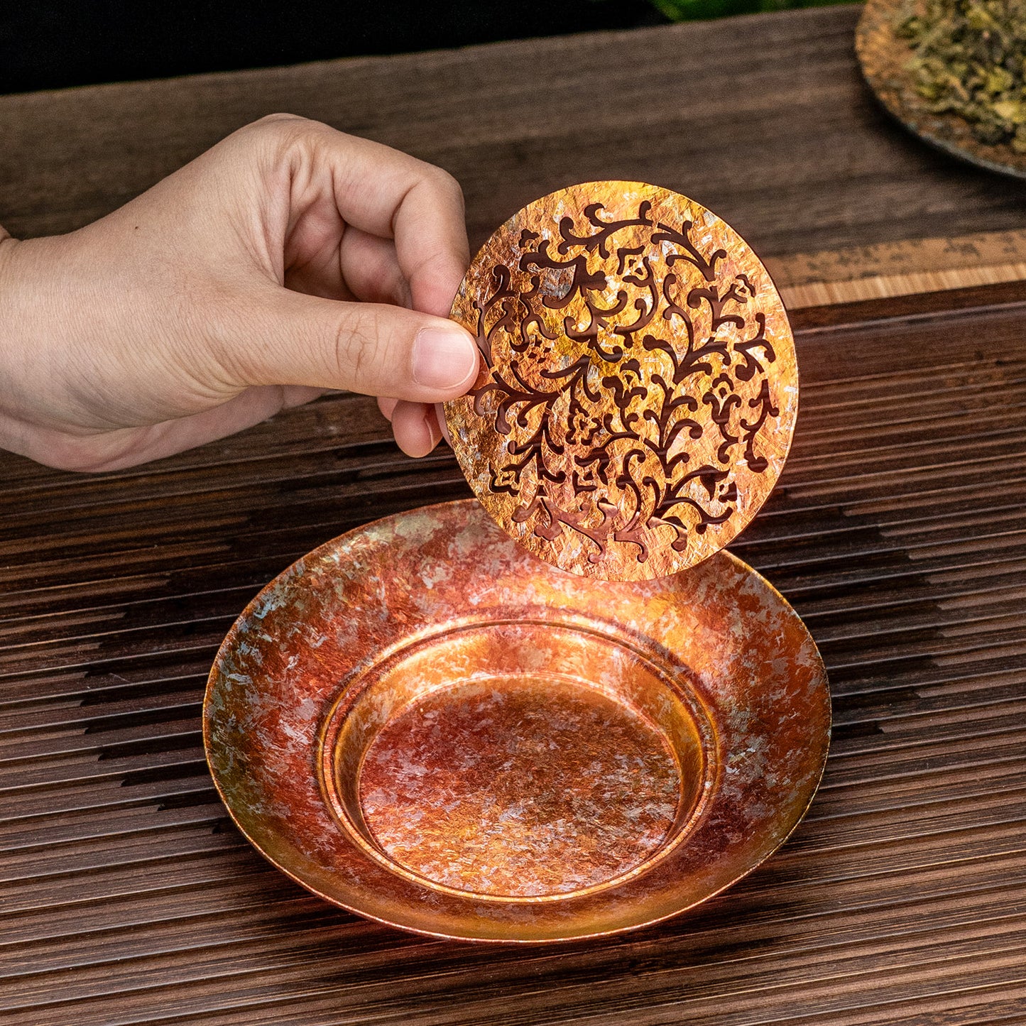 Boundless Voyage Titanium Tea Tray, Hollow Out Detachable Heat Insulation Anti-scald, Multipurpose Water Storage Drain Tray for Kung Fu Tea Home Kitchen Office Camping Ti3201D