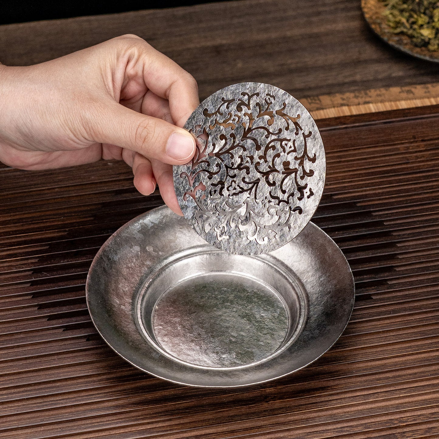 Boundless Voyage Titanium Tea Tray, Hollow Out Detachable Heat Insulation Anti-scald, Multipurpose Water Storage Drain Tray for Kung Fu Tea Home Kitchen Office Camping Ti3201D