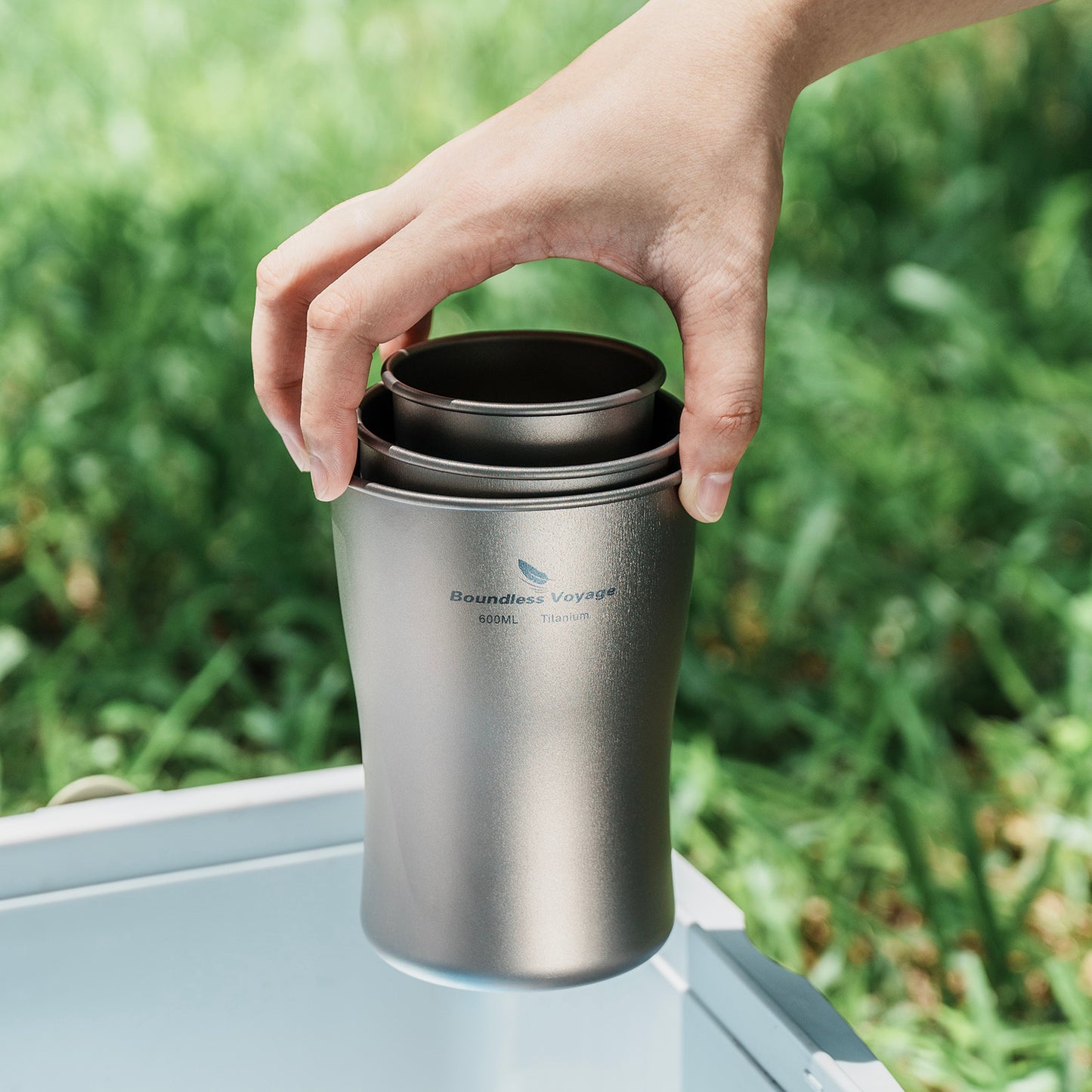 Boundless Voyage 240ml/380ml/600ml Pure Titanium Beer Mug | Ultralight Coffee & Juice Tea Cup for Outdoor Camping & Picnic Ti3231D-Ti3234D