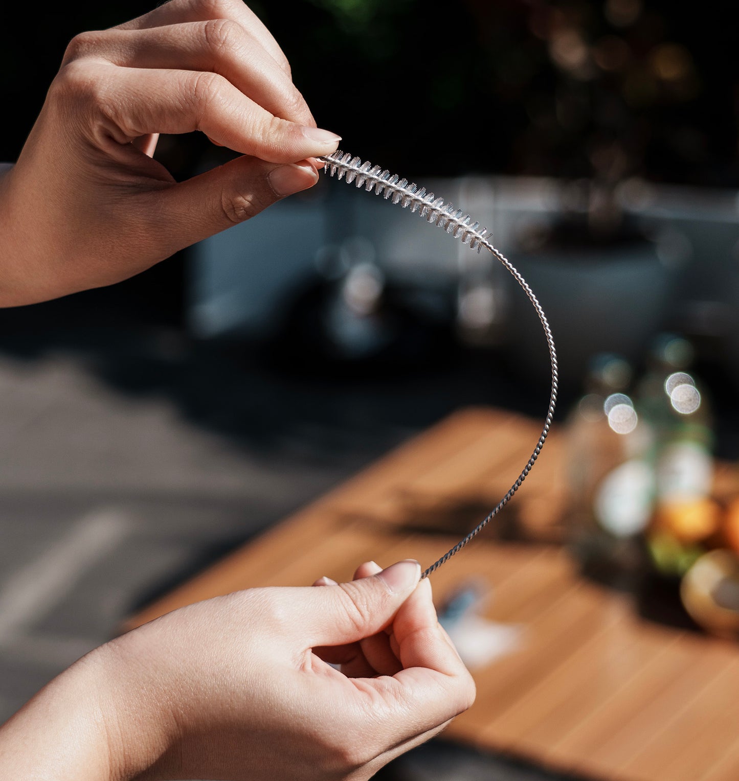 Boundless Voyage Reusable Titanium Straws, Straight & Curved Metal Drinking Straw Kit with Cleaning Brush & Storage Bag, Non-Disposable Eco-Friendly Drinkware for Home Travel Camping Ti1018T