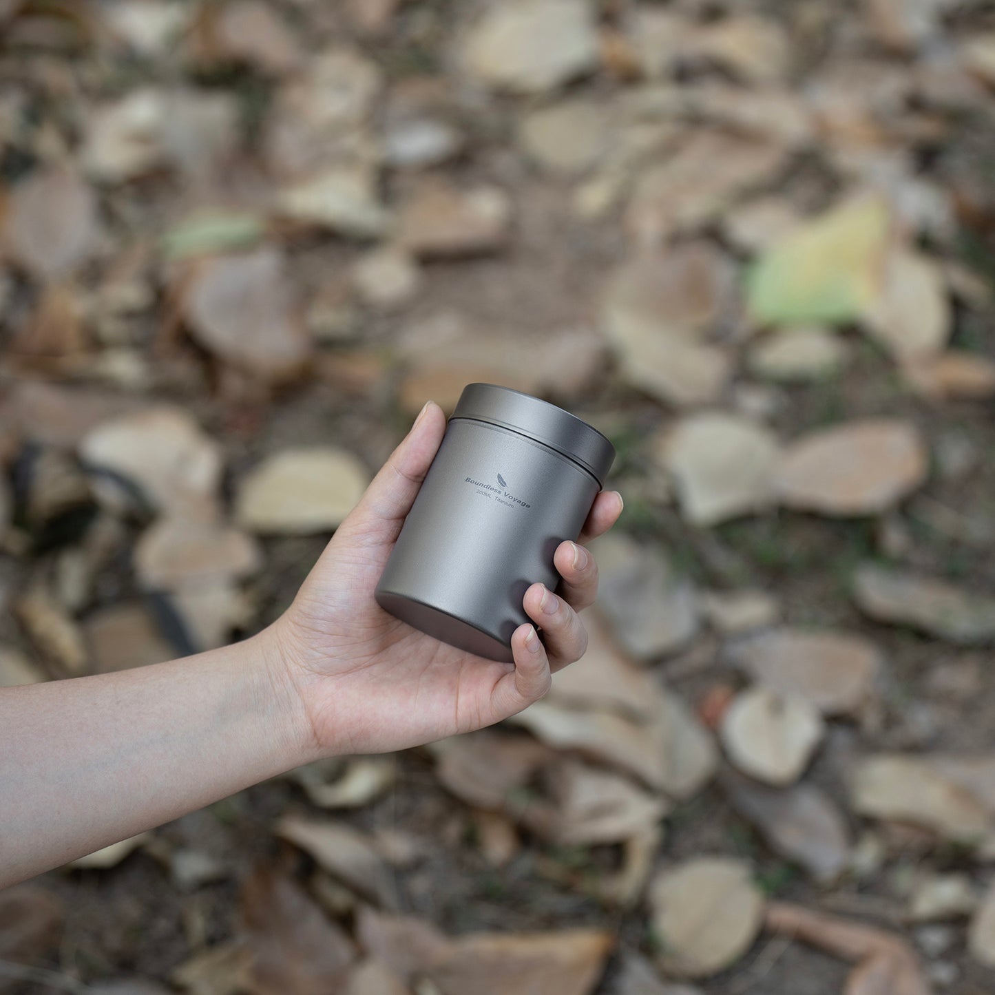 Boundless Voyage Titanium Tea Caddy Tea Canister Ultralight Portable & Small Round Kitchen Food Storage Container for Loose Tea, Coffee, Spices, Beans, Sugar Ti3212D