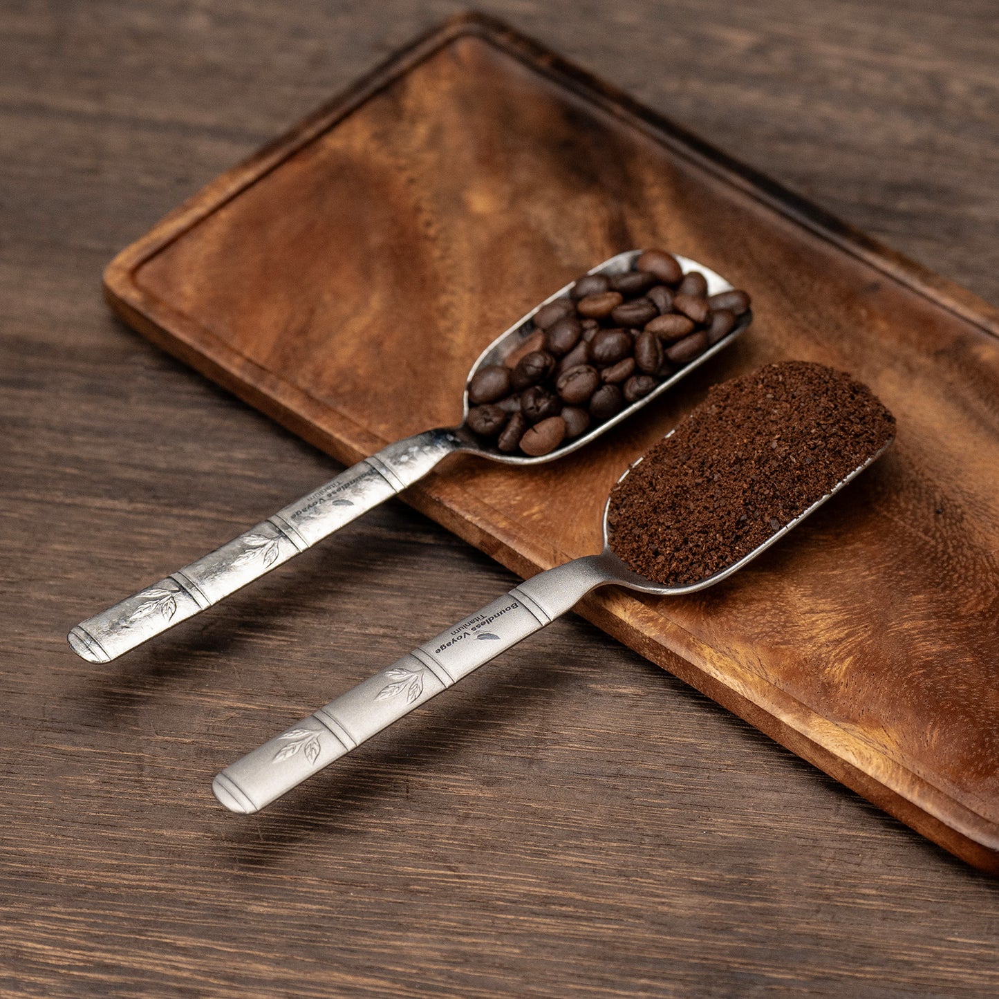Boundless Voyage Titanium Tea Scoop, Lightweight Coffee Scoop for Camping Travel Home Outdoor Tableware with Carry Bag , Dishwasher Safe Ti1135T