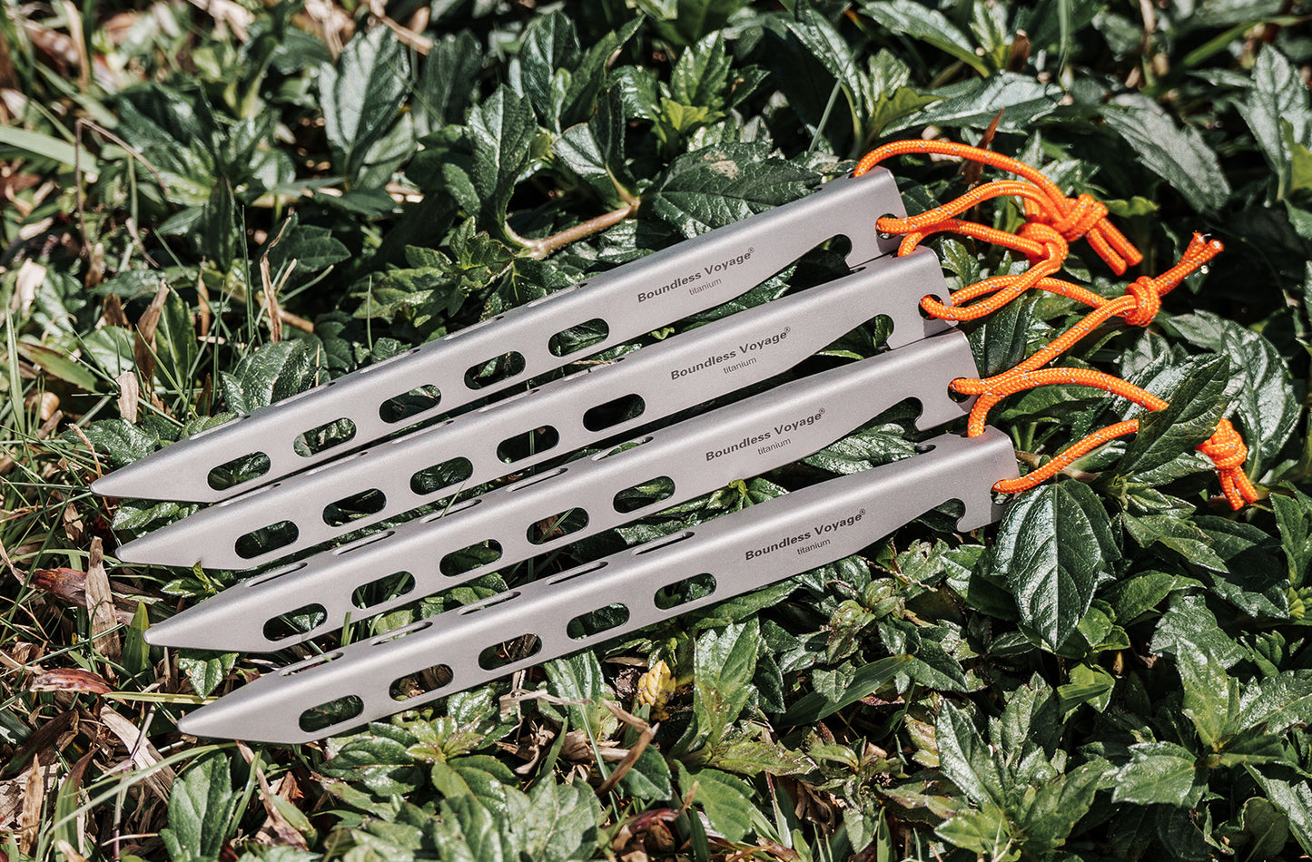 Boundless Voyage 20cm / 7.8in V-Shape Titanium Tent Stakes | Ultralight Heavy Duty Ground Pegs, Outdoor Camping Awning Canopy Accessories, 8Pcs Pack Ti4011P