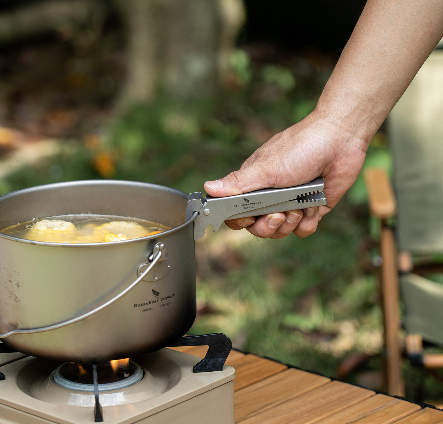Boundless Voyage Titanium Hot Plate Gripper, Anti-Scald Non-Slip Dish Bowl Clamp, Multifunctional Heat Resistant Kitchen Holder Tool Ti1015T