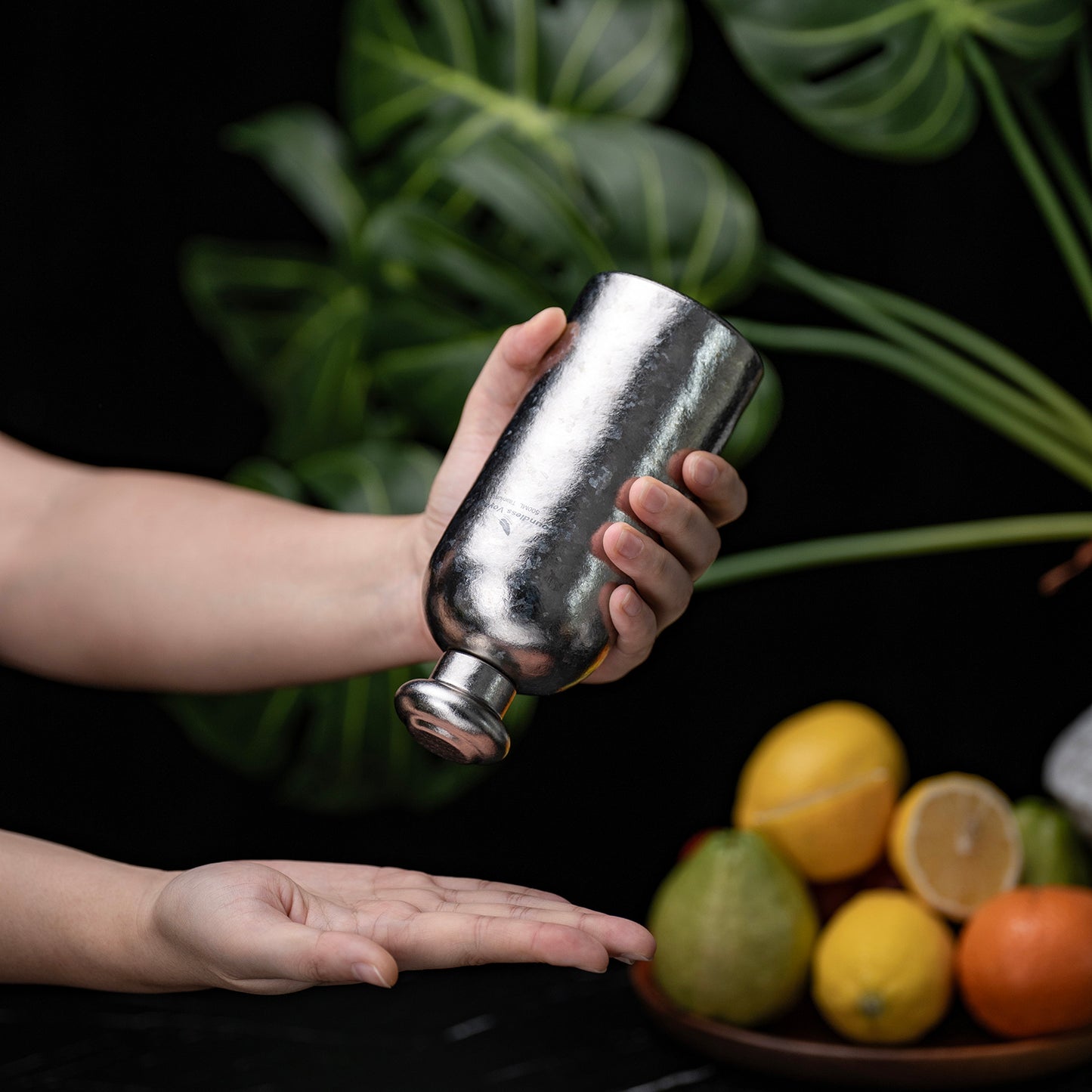 Boundless Voyage 500ml Coating-Free Titanium Flask bottle, Leakproof Narrow Mouth Portable Liquor Bottle for Travel Camping Hiking Ti3268A