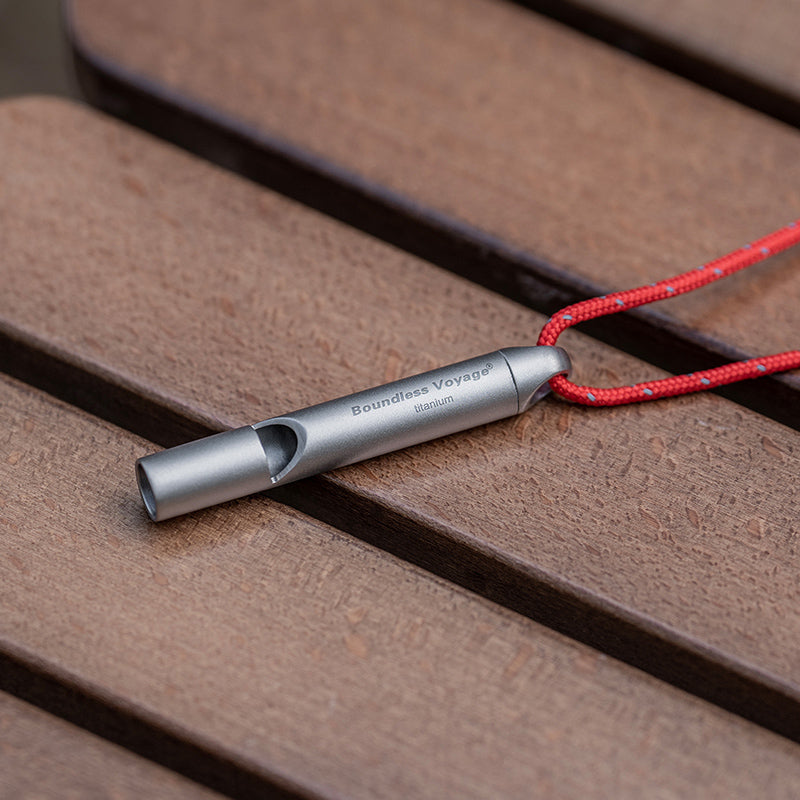 Boundless Voyage Titanium Whistle Emergency Survival Safety Whistles with Lanyard Loud 9014O