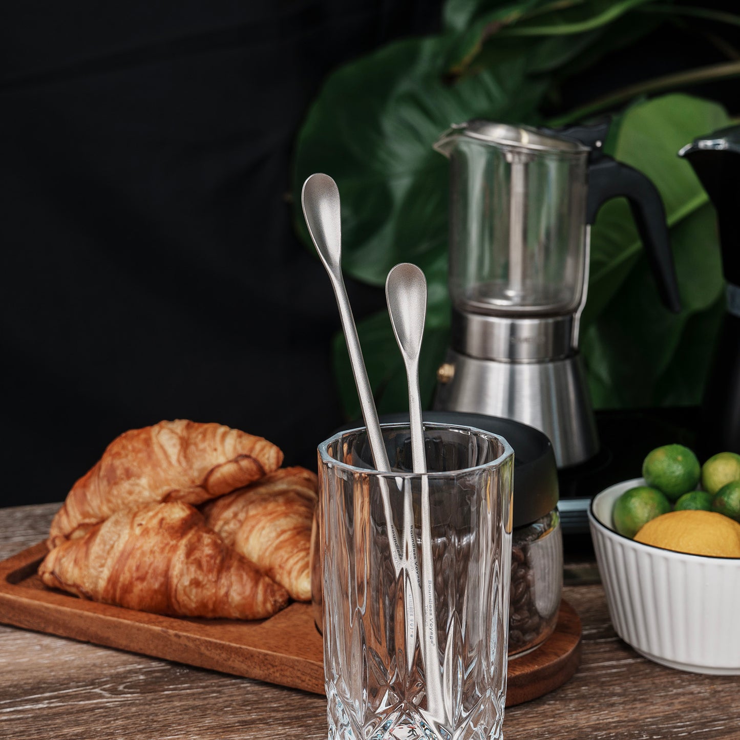 Boundless Voyage Titanium Coffee Spoon Long Handle Tea Spoon Ultralight Small Ladle Durable Cutlery Stir Spoon Bar Spoon Cocktail Mixing Stirrers for Drink Ti1034T-Ti1035T