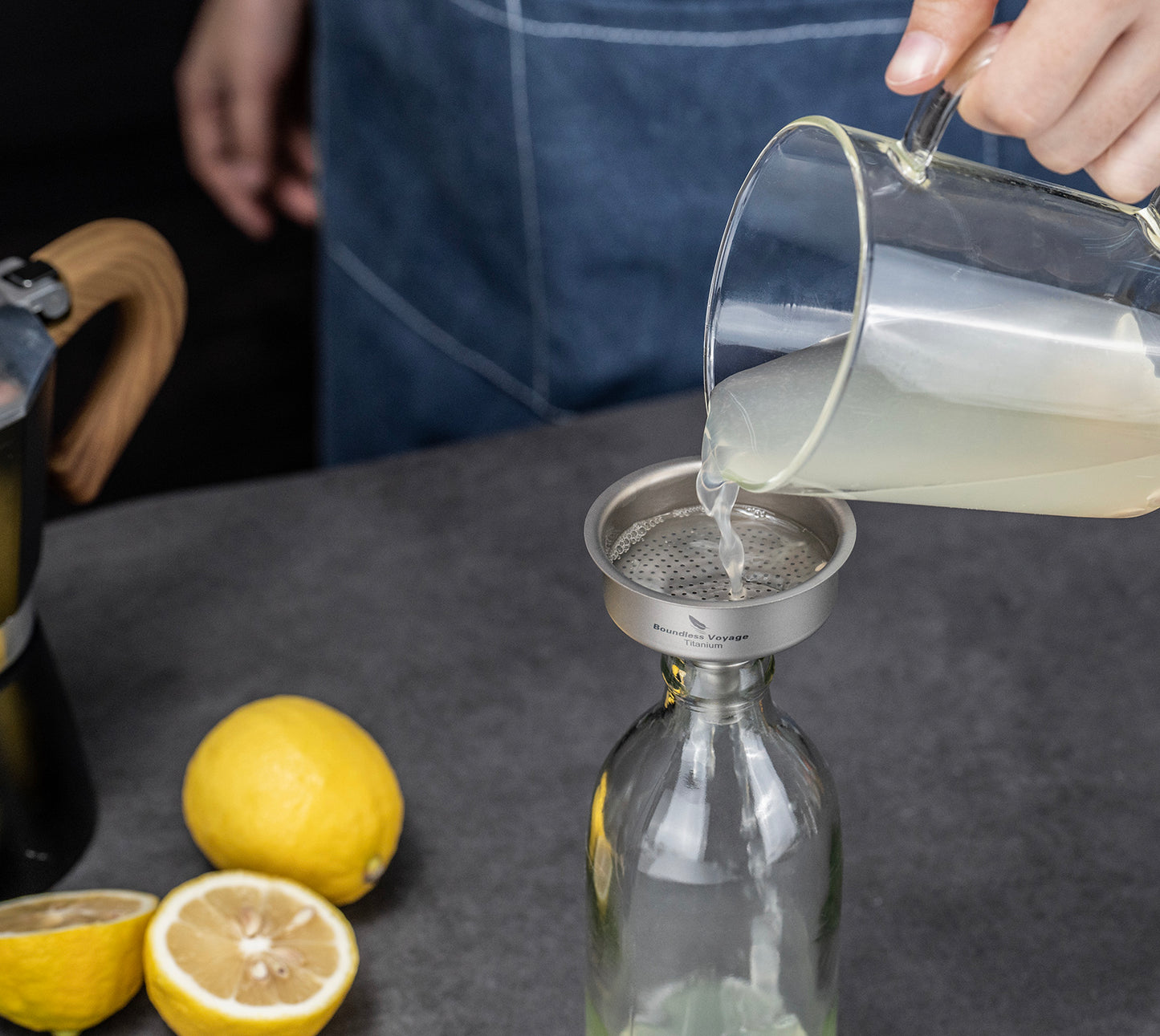 Boundless Voyage Titanium Funnel Flagon Accessories Multi-use Kitchen Funnel for Transferring Liquid, Fluid, Cooking Oils, Jam & Powder Ti3075D/Ti3076D