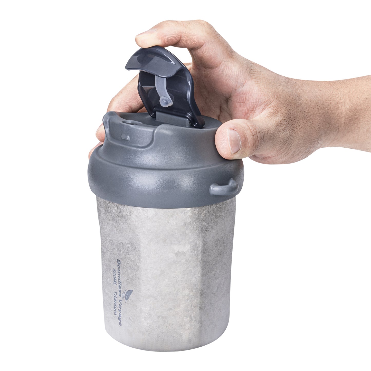 Boundless Voyage 400ml Titanium Vacuum Insulated Travel Coffee Mug , Spill-Proof Thermal Cup for Hot & Cold Drinks  Ti3236D