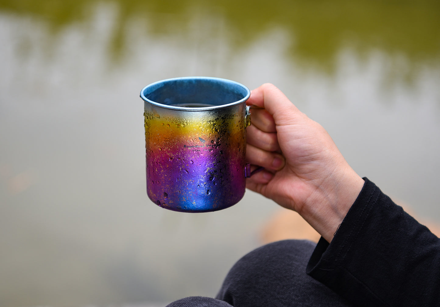 Boundless Voyage 450ml / 15oz Ultralight Titanium Camping Cup with Lid, Portable Drinking Mug for Hiking, Garden & Outdoor Travel Ti3055D
