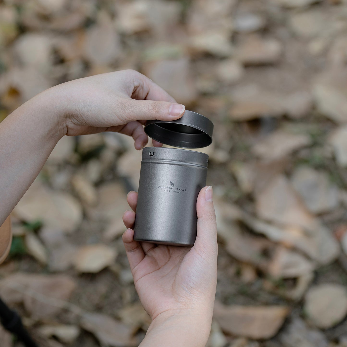 Boundless Voyage Titanium Tea Caddy Tea Canister Ultralight Portable & Small Round Kitchen Food Storage Container for Loose Tea, Coffee, Spices, Beans, Sugar Ti3212D