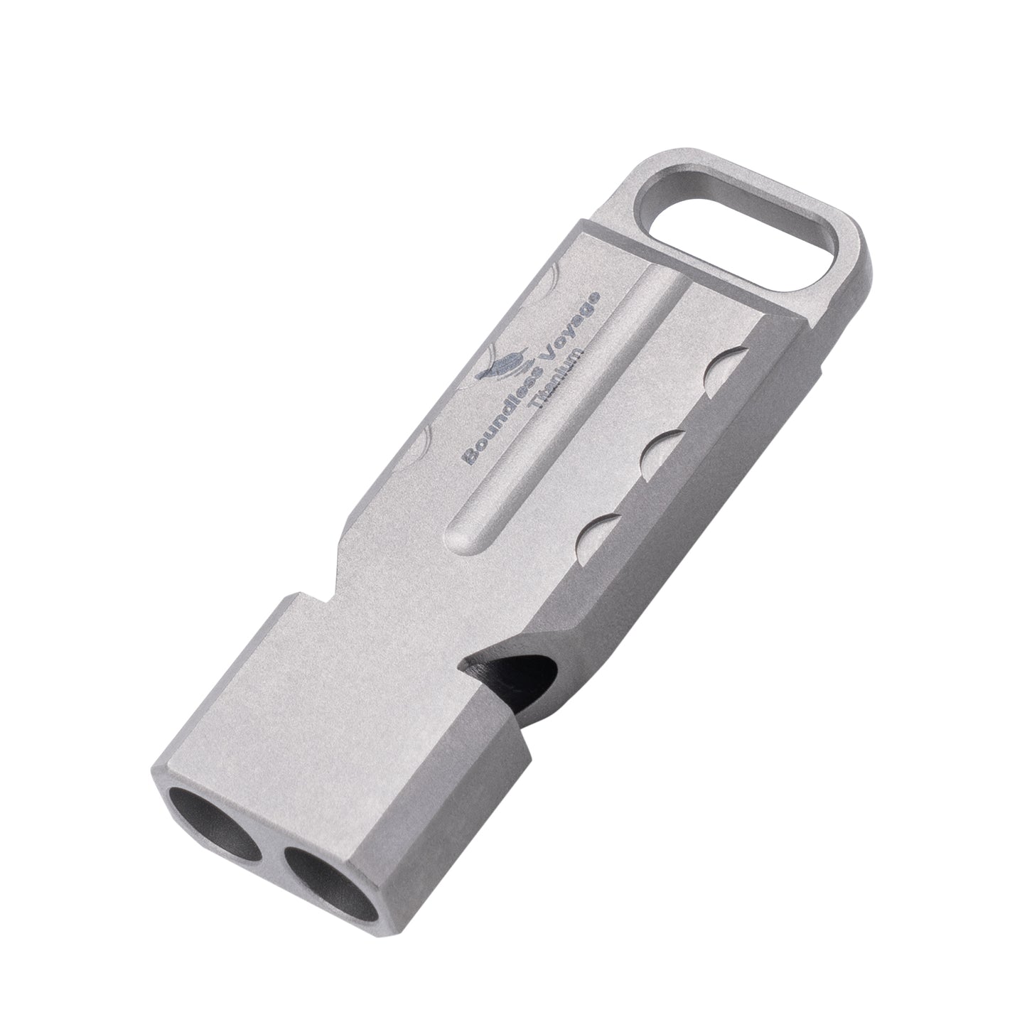 Boundless Voyage Titanium Dual Tube Survival Whistle, High Decibel Emergency Whistle, Lightweight & Durable Outdoor Safety Whistle for Camping Hiking Backpacking Ti9029O