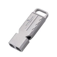 Boundless Voyage Titanium Dual Tube Survival Whistle, High Decibel Emergency Whistle, Lightweight & Durable Outdoor Safety Whistle for Camping Hiking Backpacking Ti9029O
