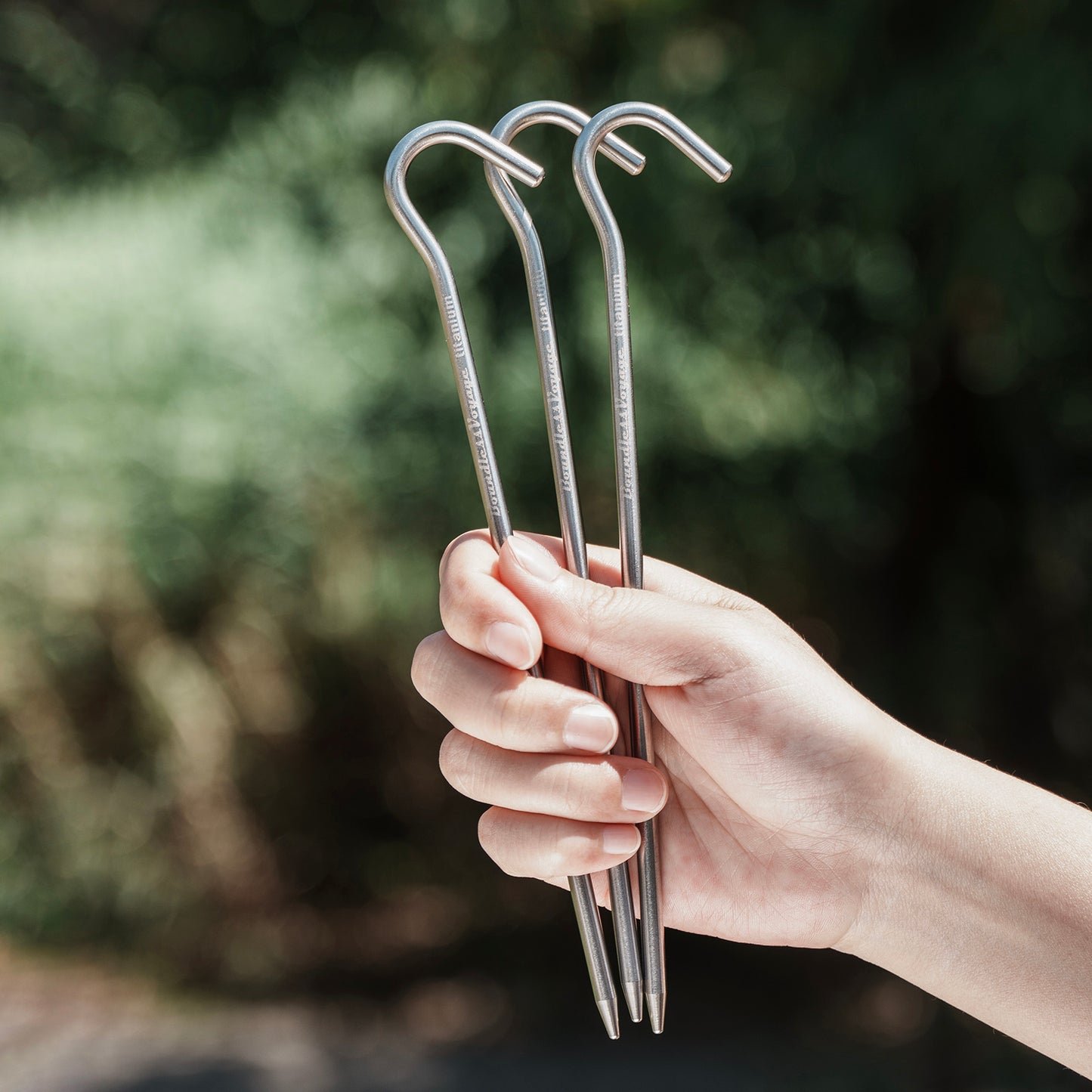 Boundless Voyage 20cm Titanium Alloy Tent Stakes | Ultralight Heavy Duty Ground Pegs, Portable Outdoor Camping Accessories, 6Pcs Pack  Ti4004P
