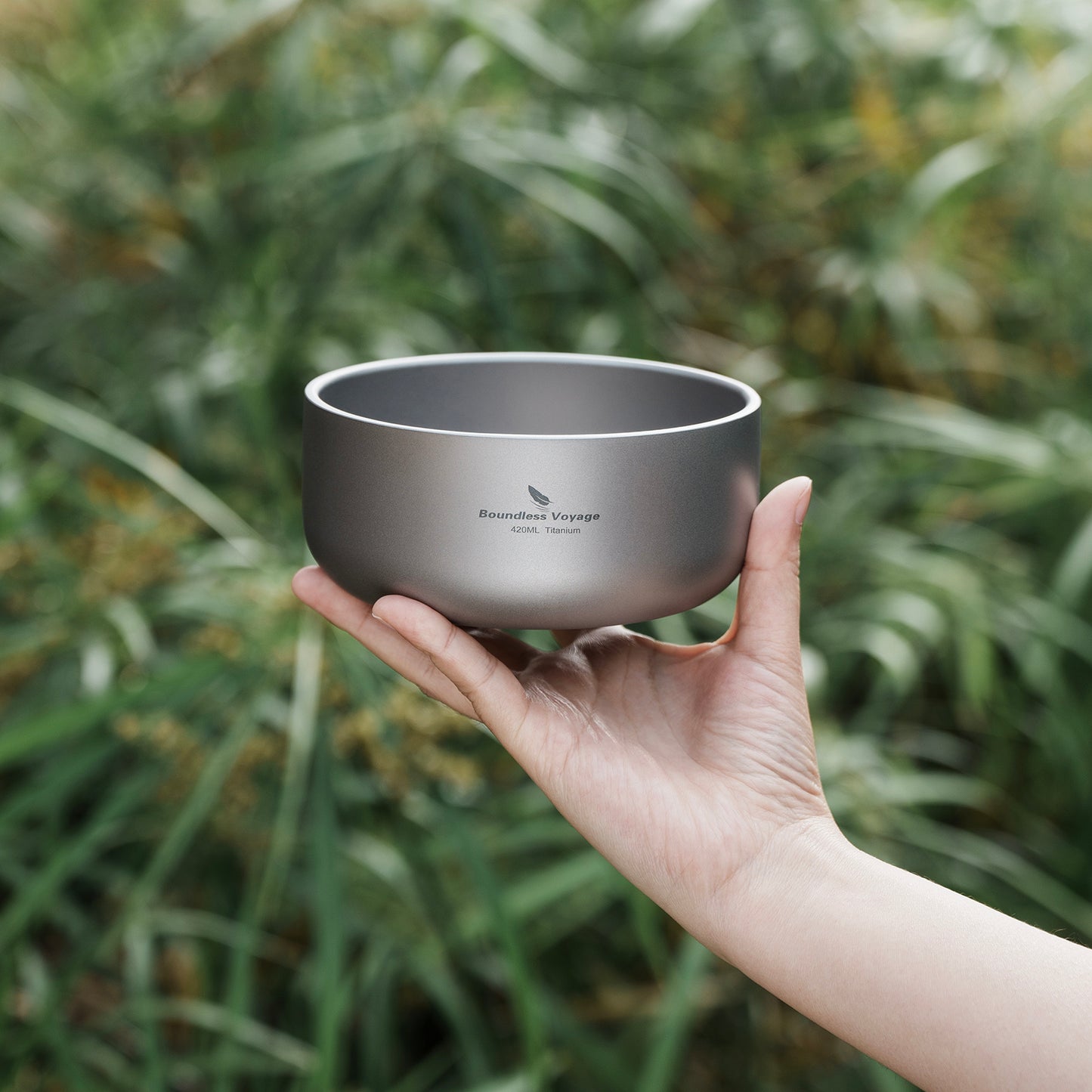 Boundless Voyage Sandblasted Double Walled Pure Titanium Bowl 200ml / 420ml | Ultralight Portable Metal Tableware for Oatmeal, Rice, Soup, Outdoor Camping & Daily Home Use Ti1083T/Ti1084T