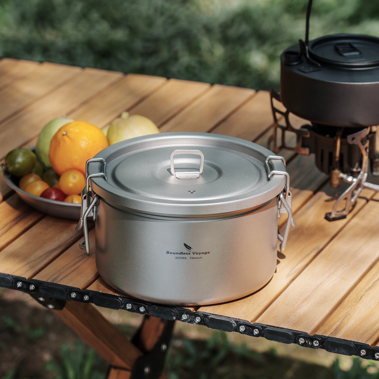 Boundless Voyage Titanium Pot Multifunctional Rice Cooker 2L+0.9L Pot Set Ultralight Outdoor Camping Cookware Ti2087C