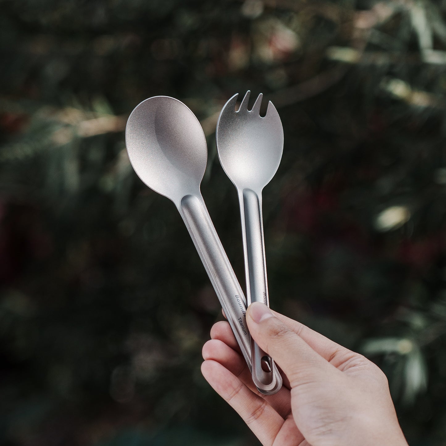 Boundless Voyage Titanium Spoon & Spork Camping Tableware Outdoor Flatware with Storage Bag Cooking Utensils for Kitchen Ti1036T-1037T