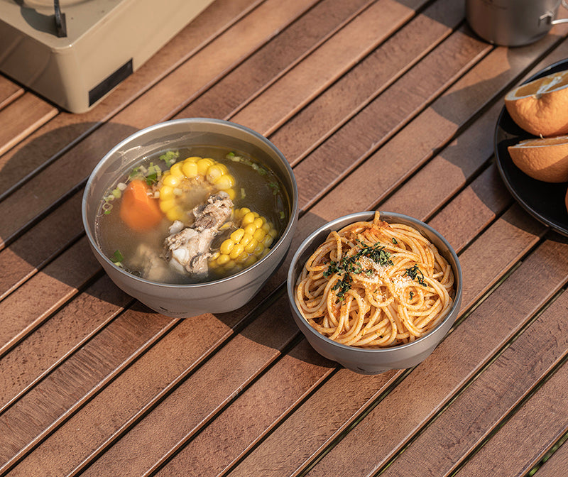 Boundless Voyage 500ml / 800ml Titanium Double Walled Bowl Rice Soup Oatmeal Yogurt Serving Bowl Ultralight Outdoor Camping Travel Durable Portable Tableware