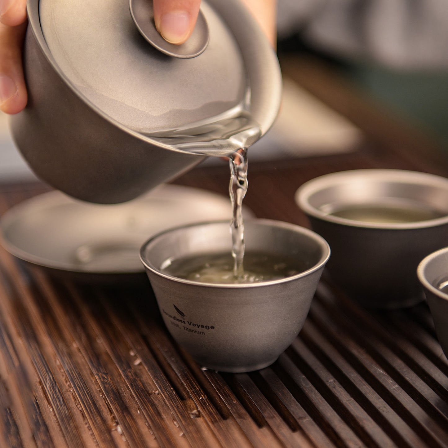 Boundless Voyage 35ml Double-Wall Titanium Sake Cup & Kung Fu Tea Cup, Portable Mini Mug for Camping, Picnic & Daily Home Use Ti3205D
