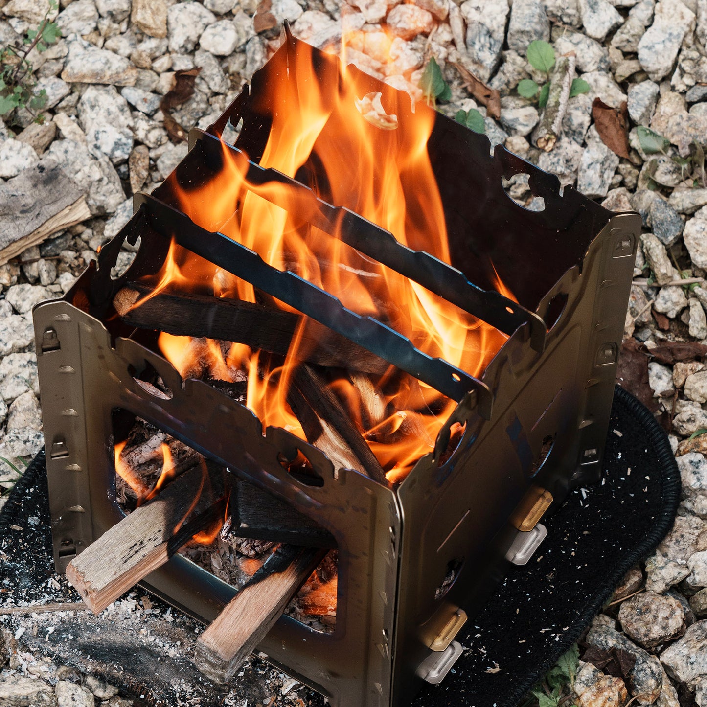 Boundless Voyage Detachable Titanium Wood Stove | Ultralight Thickened Charcoal Burner with Removable Pot Holder, Portable Outdoor Camping Furnace  Ti2008C