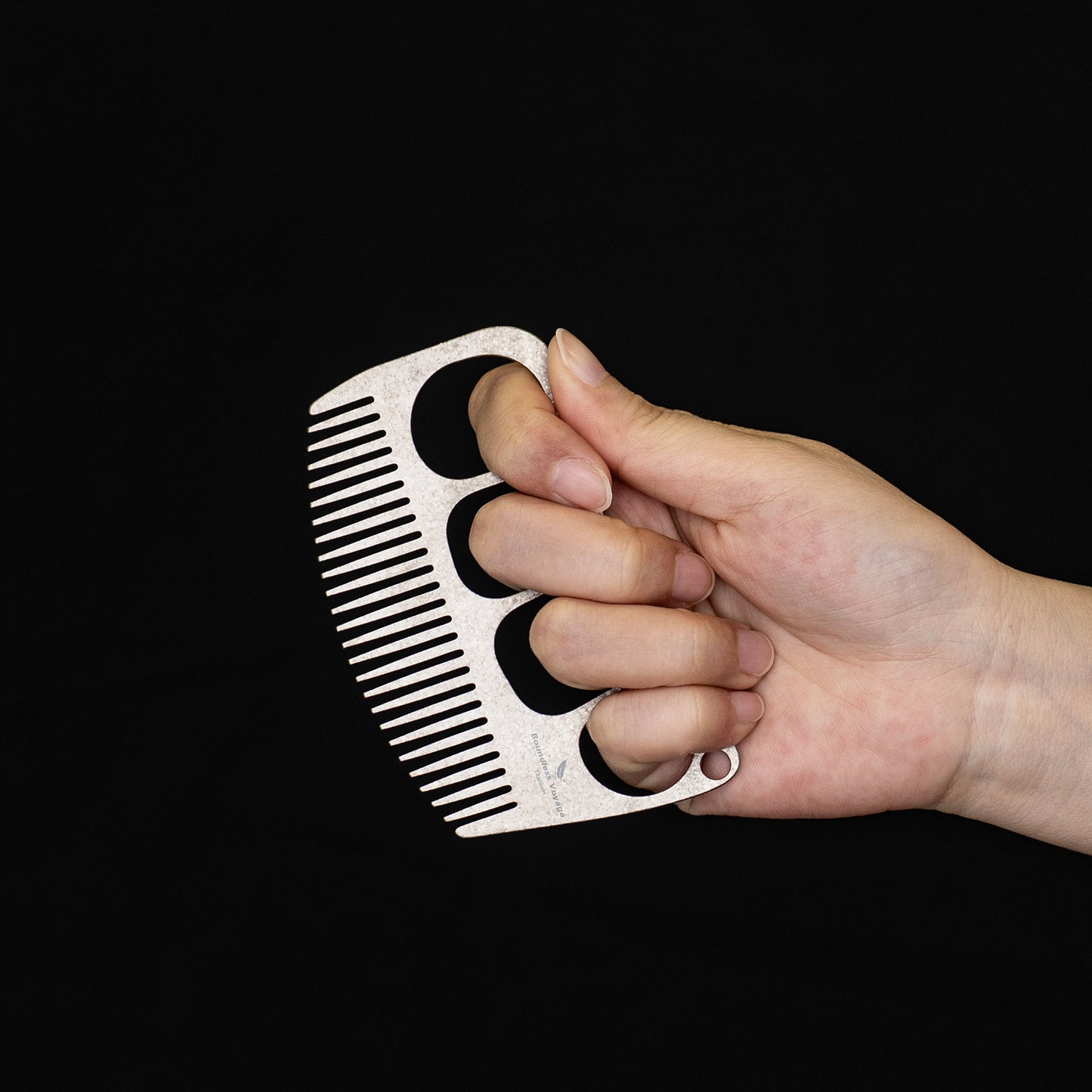 Boundless Voyage Titanium Crescent Comb, Unisex Hair & Beard Grooming Comb for Household Daily Use and Travel Carry