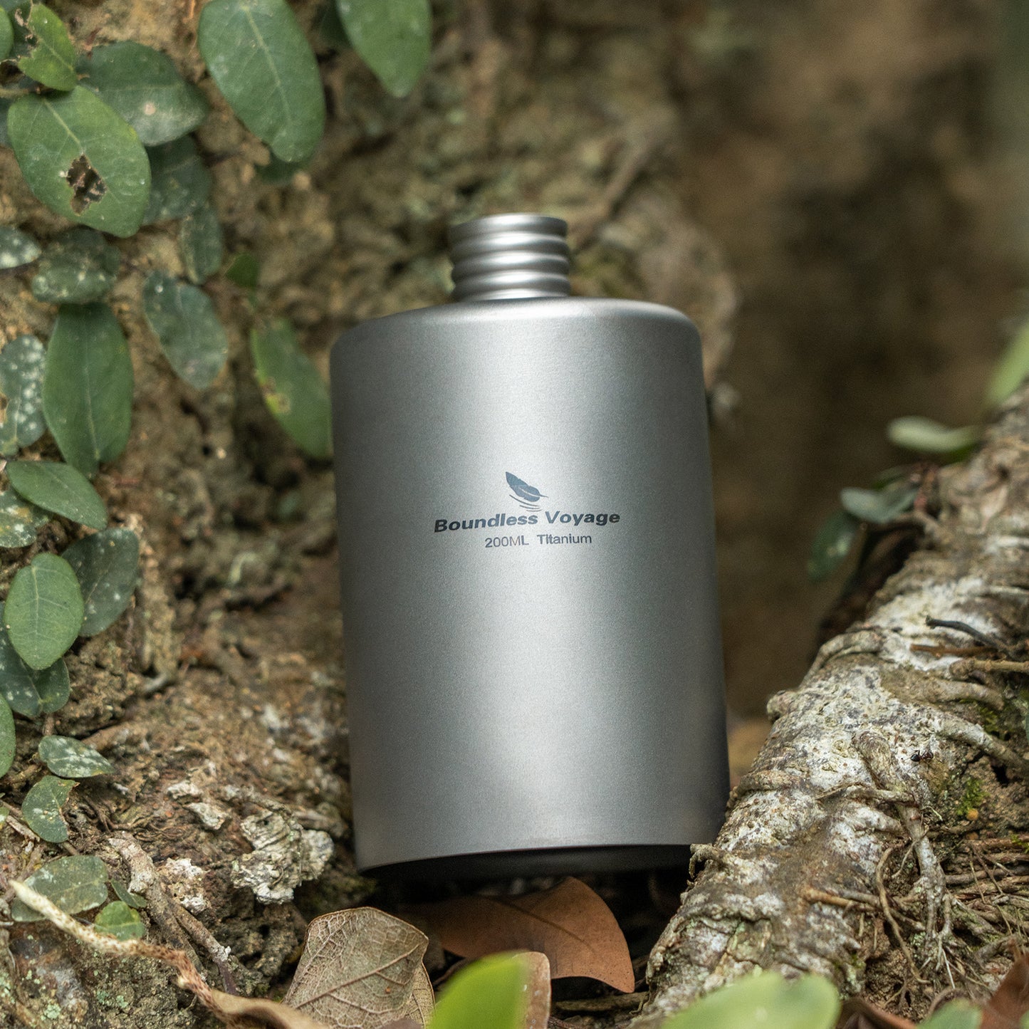 Boundless Voyage Titanium Hip Flask Pocket Flagon Camping Portable Alcohol Bottle Drink Sports Water Bottle 200ml/6.7oz-Ti3068D