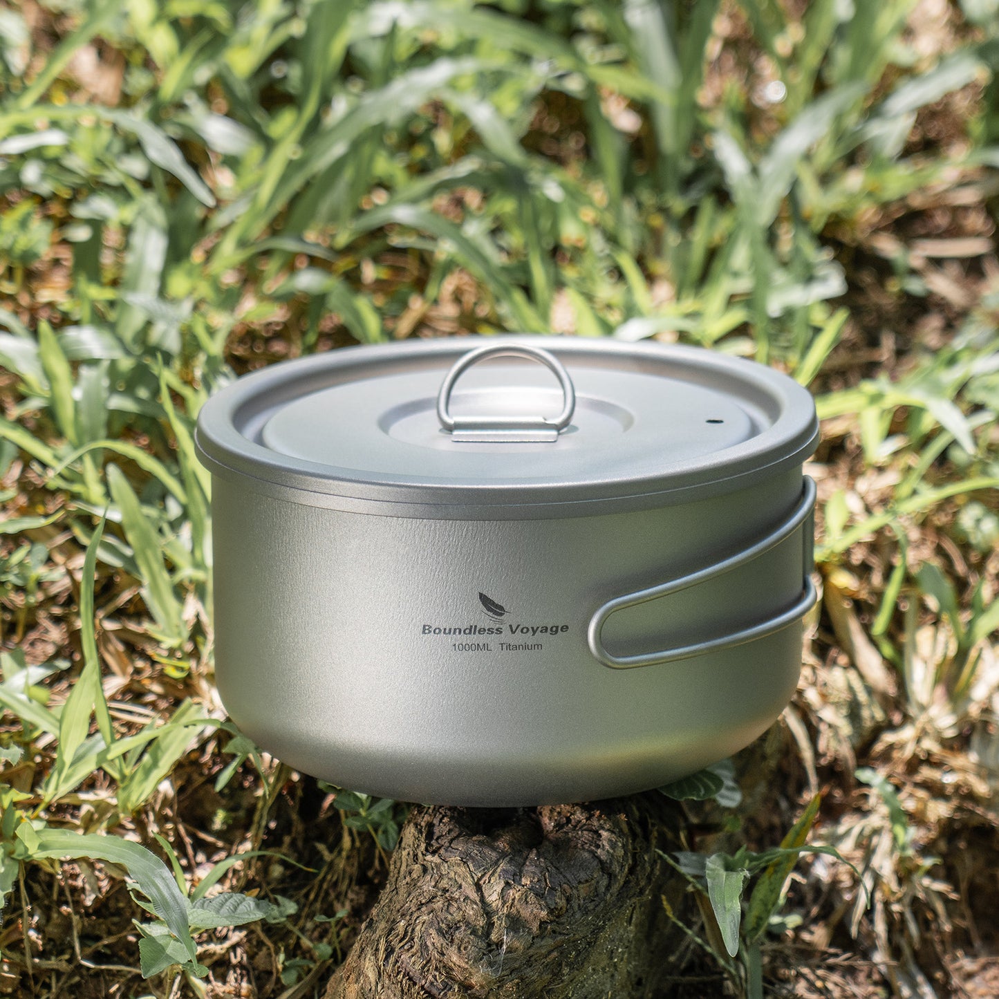 Boundless Voyage Titanium Pot with Lid Outdoor Camping Individual Soldier Pot Single Layer Lunch Box Ti2041C